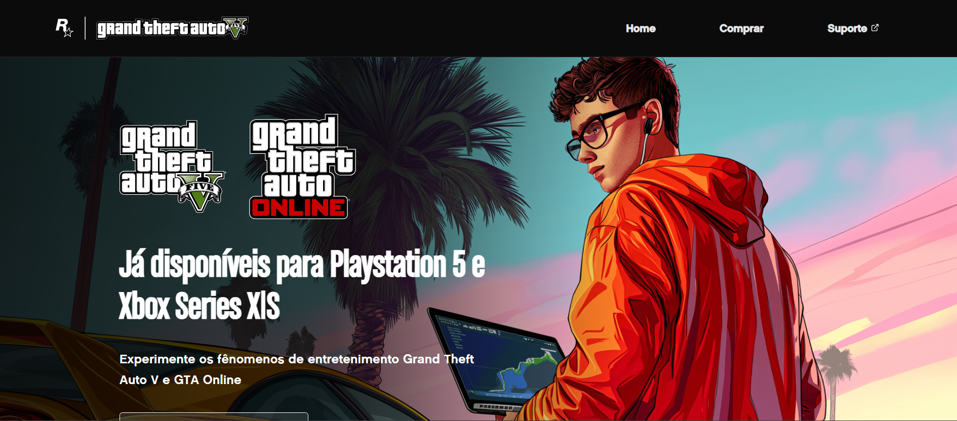 Capa do projeto Landing Page GTA